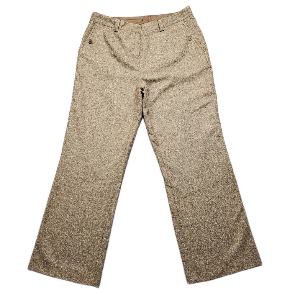Marks & Spencer Autograph Pants Womens 18 Brown Lined Slash Pocket Straight Leg